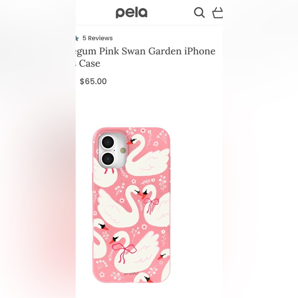 Bubblegum Pink Swan Garden iPhone 16 Plus Case
